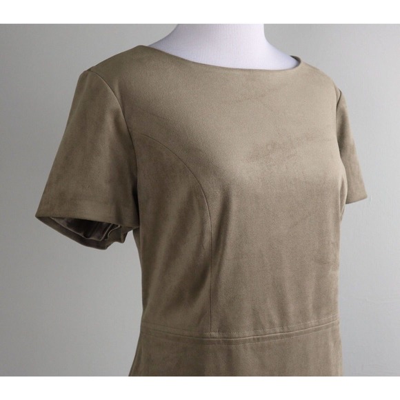 CHICO'S NWT $149 Beige Faux Suede Lined Sheath Dress Size 0.5 US Small / 6 - Picture 3 of 6